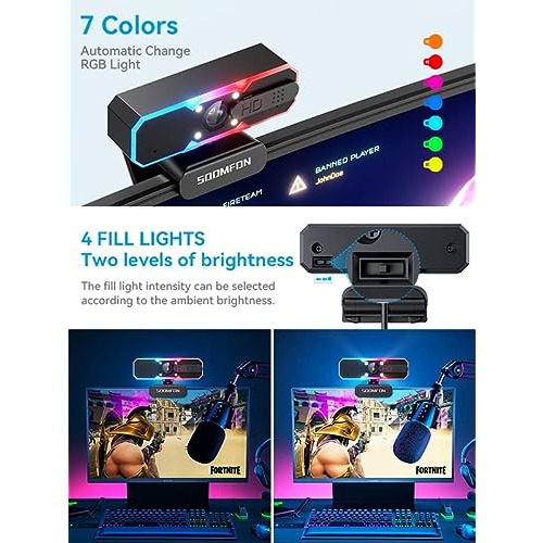 Webcam Juegos, Cámara Web Usb De Transmisión 1080p 60...