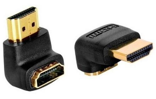 Kit 2 Conectores Adaptadores Hdmi 90 Graus L Macho X Fêmea