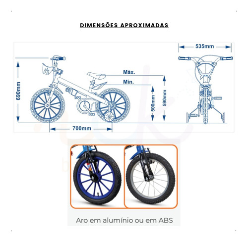 Bicicleta Infantil Com Rodinhas Aro 16 Nathor 5 Anos