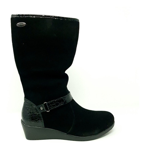 Bota Mujer Degas Gamuza C/ Aplicacion Charol