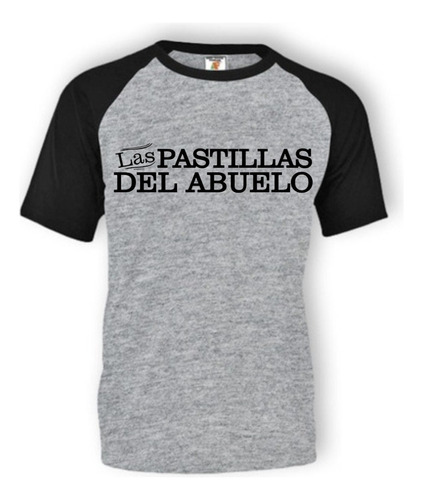 Remera Gris Ranglan Sublimada Las Pastillas Del Abuelo