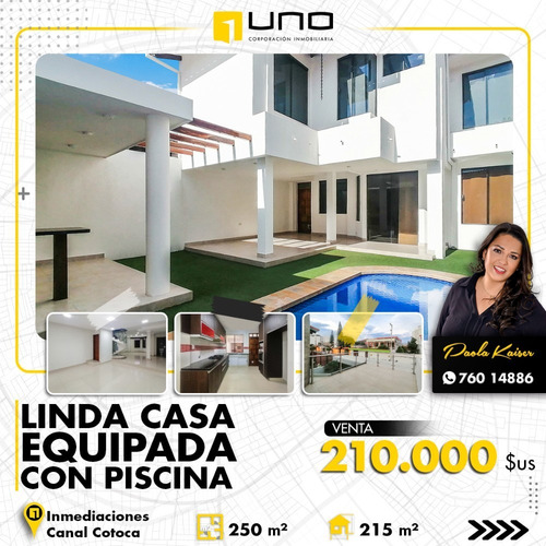 Imagen 1 de 14 de Linda Casa Con Piscina