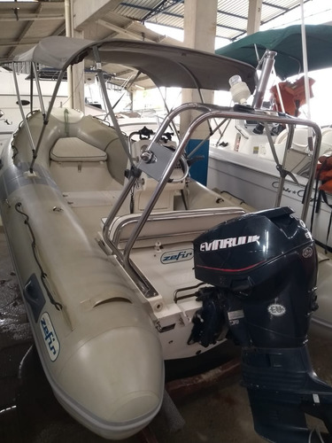 Bote Inflável Zefir F420 Casco Rígido C/ Motor Evinrude Etec