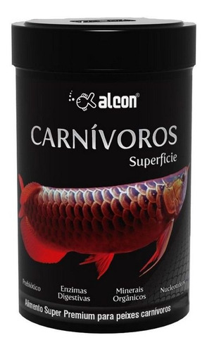 Ração super premium para peixe Alcon Carnívoros Superfície 80g