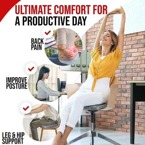 Cojín De Asiento Para Apoyo Lumbar Color Gris