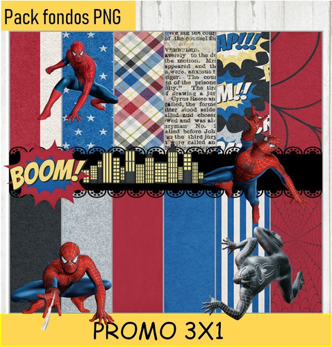Kit Imprimible 3x1 Spiderman Hombre Araña Imagen Fondos #212