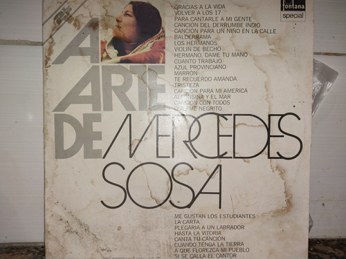 Vinilo X2 Mercedes Sosa Arte De Mercedes Sosa Usado 1977