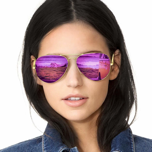 Gafas De Sol De Aviador Con Espejo Polarizadas Para Mujeres