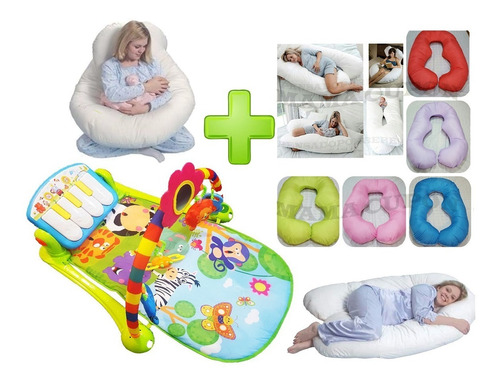 Almohadon Embarzo Multifuncion+manta Pataditas Piano Luces