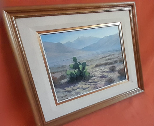 Oleo Sobre Tela. Cuadro Antiguo. Paisaje Norteño. (Usado)