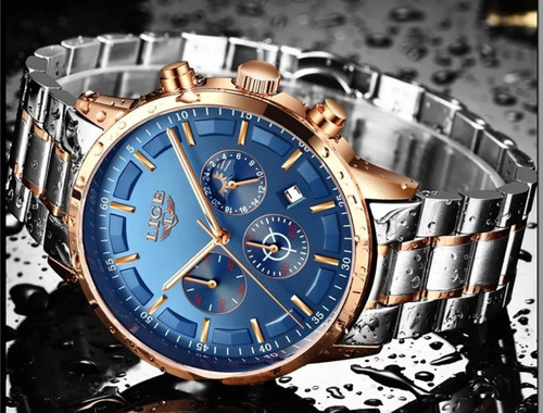 Relógio Masculino Lige Original 30 Metros Modelo 9877