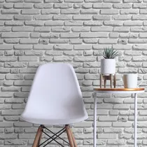 Comprar Papel De Parede Adesivo Tijolinho Rústico Branco E Cinza 15m