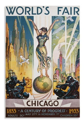 Póster Vintage De La Feria Mundial De Chicago De 1933 Póster