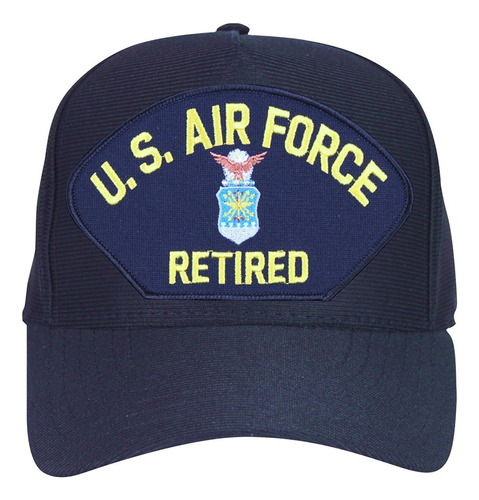 Ee. Uu. Gorra Béisbol Retirada Fuerza Aérea Con Escudo. Azul