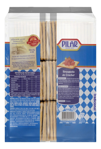 Biscoito Água e Sal Tradicional Pilar Pacote 400g