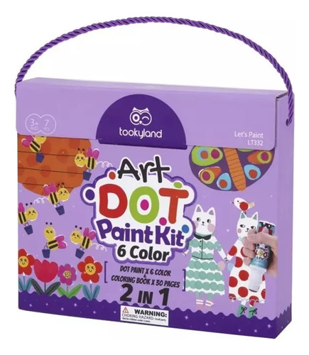 Kit De Arte Con Libro P/ Colorear Y Pintura X6 Colores Niños