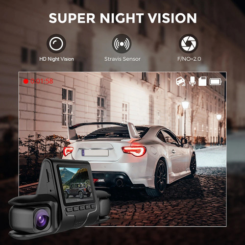 Cámara Dvr De Coche Con 3 Lentes De Cámara, Cámara Dvr De Do