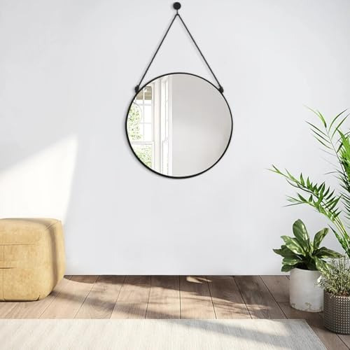 Espejo Circular Colgante Para Pared Espejo Redondo Negro Par
