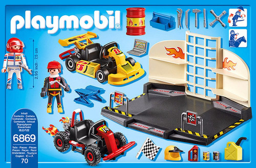 Oficina De Kart Carro De Corrida Starter Set Playmobil 6869