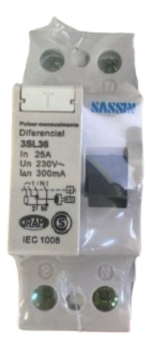 Interruptor Diferencial 2x25 Bipolar 300ma Sassin La Plata