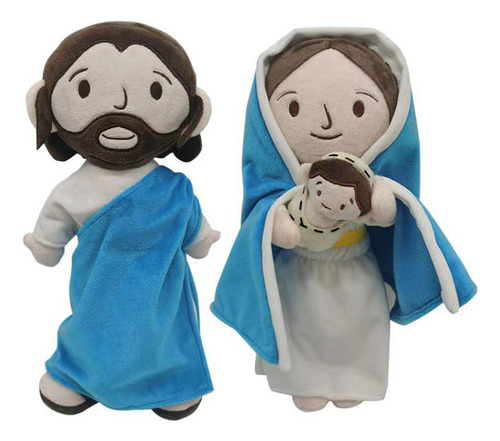 2pcs Jesus Virgin Mary Peluche Muñeca Niños Cumpleaño Regalo