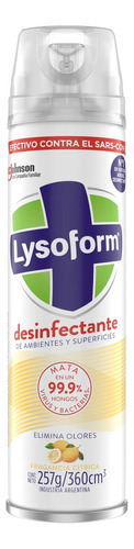Desinfectante De Ambientes Lysoform Cítrica Aerosol 360ml
