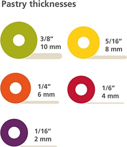 Palo De Amasar Regulable 5 Medidas Aros Joseph Presicionpin Color Multicolor