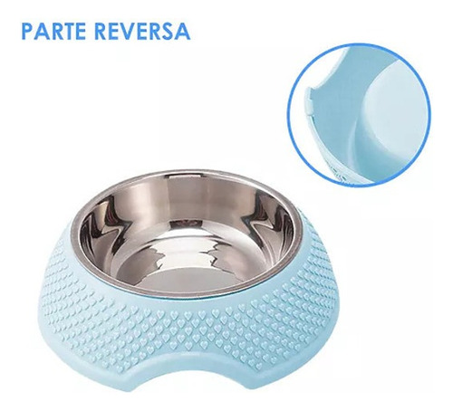 Plato Tazon Comedero Perros Y Mascotas Antiderrapante 2 Pzs