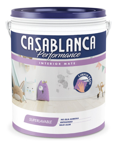Casablanca Performance Interior Superlavable 4l Color Blanco