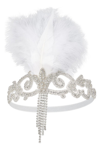Diadema Estilo Flapper, Tocado De Plumas, Diadema Para
