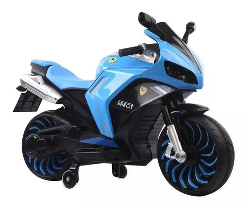 Moto Eléctrica Niños H2r Gigante Batería 12v 2 A 8 Años Azul