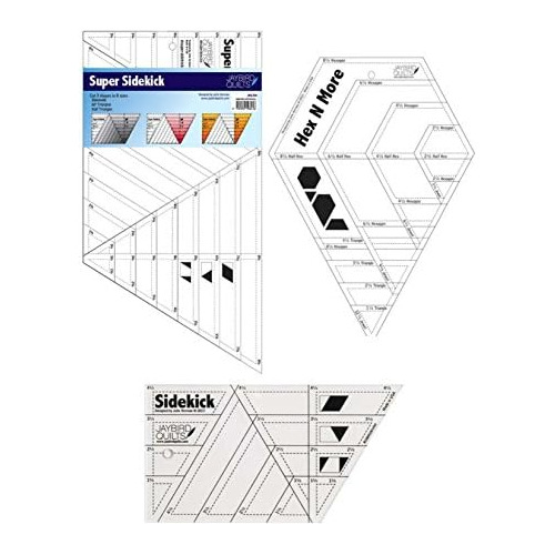 Juego De Reglas De Plantillas Quilting Hex N More, Supe...