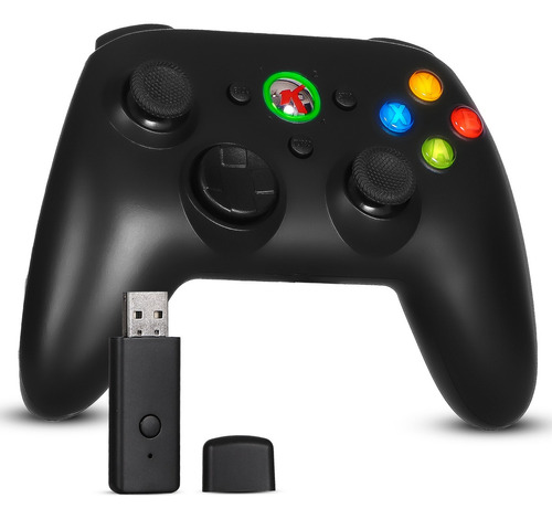 Controle Sem Fio Para Xbox 360 E Computador Recarregável Cor Preto