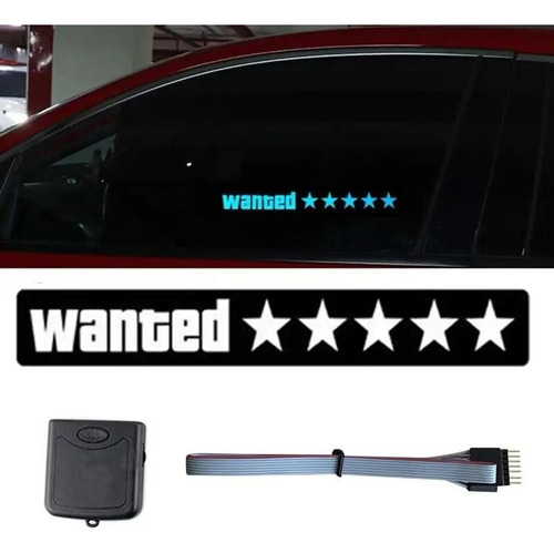 Calcomania De Coche, Pegatina Led Wanted 5 Estrellas Gta V 