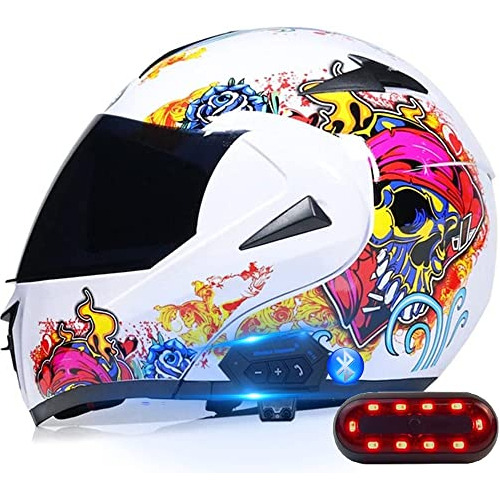 Casco Integral De Motocicleta Modular Con Bluetooth, Aprobad