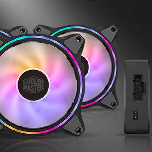 Imagem 6 de 9 de Kit 3 Cooler Cm Mf120 Loop Duplo 120mm + Control Led Argb Ct