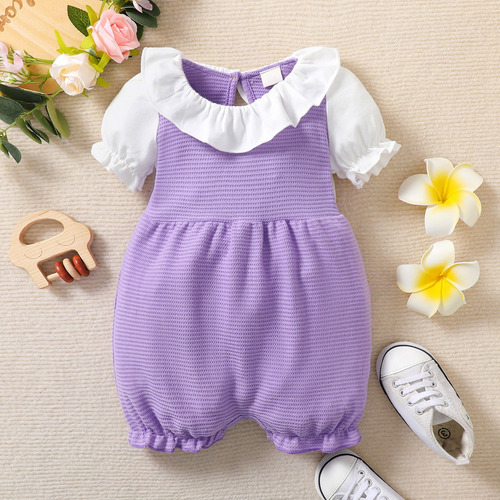 Mameluco De Verano Con Alas Mono De Algodón Para Bebé Niña Lila 9-12 M Lisa