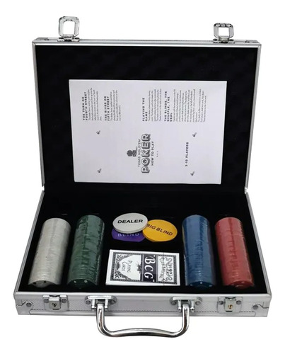 Juego De Poker Set Maletin De Aluminio 200 Fichas 