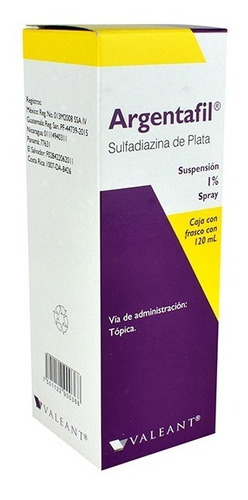 Argentafil Spray 1% Quemaduras  2y3º Ampollas Heridas 120ml 