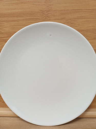 Imagen 6 de 9 de Set 8 Piezas Plato Playo Postre Liso Porcelana Blanca Import