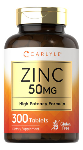 Suplemento Carlyle Zinc 50 Mg De Gluconato De Zinc 300 Table