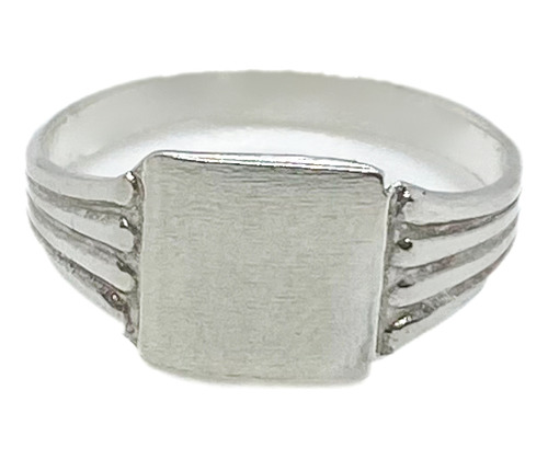 Anillo Sello Sarso Cuadrado Pequeño Plata 925 T:3 