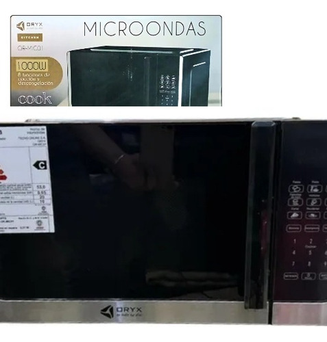 Microondas Electrico 20 Litros 1000w Gris Oryx