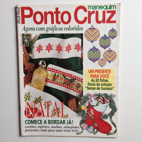 Revista Manequim Ponto De Cruz  Natal Cartões Enfeites Nº442