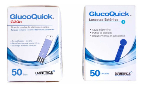 Tirillas De Glucometria Glucoquick X 50 Mas 50 Lancetas