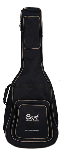 Estuche Para Guitarra Acustica Cort Bk Negra