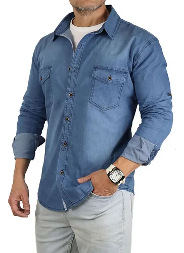 Camisas mezclilla hombre hotsell