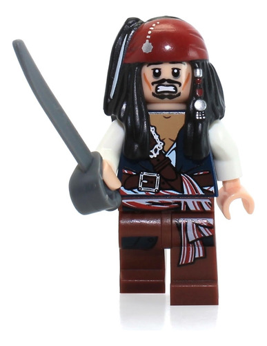 Minifigura De Jack Sparrow Lego Pirates El Caribe