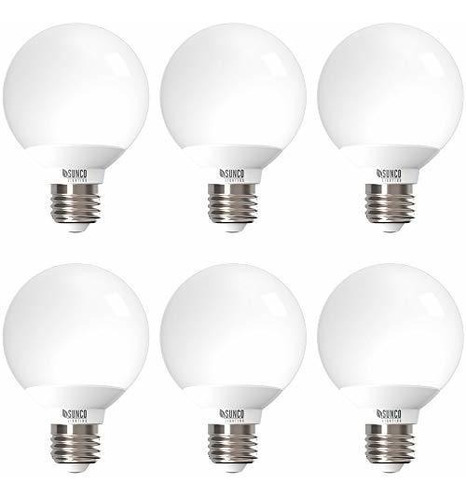 Focos Led - Sunco Lighting 6 Pack G25 Led Globe, 6w=40w, Dim