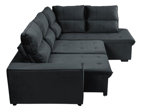 Sofá Com Chaise Retrátil Reclinável Assento Com Molas Bonnel